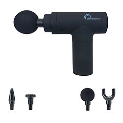 Pistolet massant - LITTLE BALANCE - Sport Relax - 6 vitesses - 4 tetes - Noir