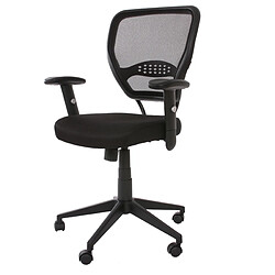 Decoshop26 Fauteuil de bureau pivotant - Noir