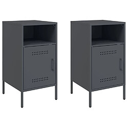 Decoshop26 lot de 2 tables de chevet - Anthracite