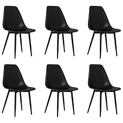 Decoshop26 Set de 6 chaises de salle à manger design classique en pp noir DEC025699