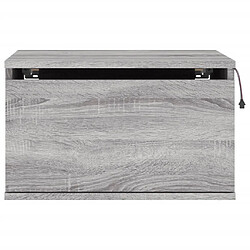 Decoshop26 Lot de 2 tables de chevet murales LED - Gris pas cher
