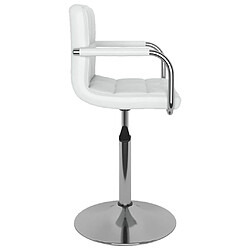 Avis Decoshop26 Tabouret de bar chaise de comptoir x1 avec accoudoirs en PVC blanc et acier chromé DEC025035