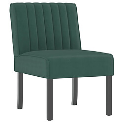 Decoshop26 Chaise sans accoudoirs en velours vert foncé avec coutures verticales DEC026279