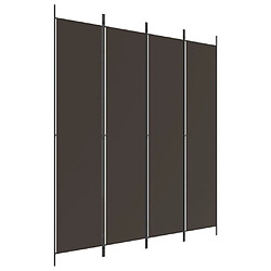 Decoshop26 Paravent séparateur de pièce cloison 4 panneaux 200 x 220 cm tissu brun et fer DEC030876