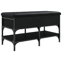 Decoshop26 Banc à chaussures avec rangement - Noir