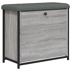 Decoshop26 Banc de rangement à chaussures tiroir rabattable 62 x 32 x 56 cm gris couleur sonoma gris DEC024960