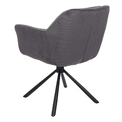Decoshop26 Lot de 2 chaises de salle à manger pivotante auto-positionnement en velours côtelé gris 04_0007361 pas cher