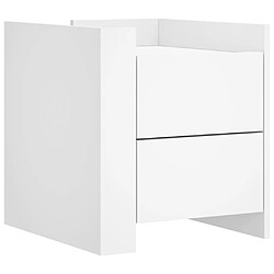 Decoshop26 Table de chevet 2 tiroirs - Blanc