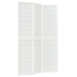 Decoshop26 Paravent séparateur de pièce cloison pliable 3 panneaux 120 x 170 cm bois de sapin blanc et papier de riz DEC031176