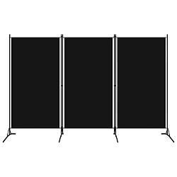 Decoshop26 Séparateur de pièce cloison 3 panneaux 260 x 180 cm tissu noir et fer DEC030801