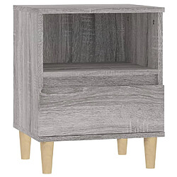 Decoshop26 Table de chevet avec tiroir - Gris