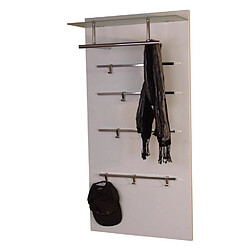 Decoshop26 Porte-manteau panneau mural meuble d'entrée blanc MED05080