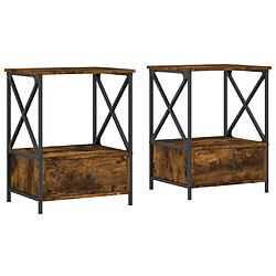 Decoshop26 lot de 2 tables de chevet - Chêne