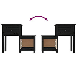 Decoshop26 lot de 2 tables de chevet - Noir pas cher