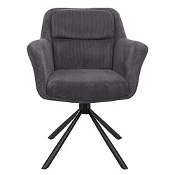 Avis Decoshop26 Lot de 2 chaises de salle à manger pivotante auto-positionnement en velours côtelé gris 04_0007361