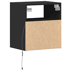 Decoshop26 Lot de 2 chevets muraux LED - Noir pas cher