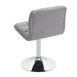 Acheter Decoshop26 Lot de 2 chaises de salle à manger en tissu gris clair et métal chromé siège pivotant 04_0000425