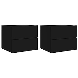 Decoshop26 Lot de 2 tables de chevet murales - Noir
