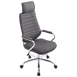 Decoshop26 Fauteuil de bureau tissu - Gris foncé