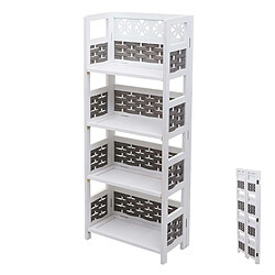 Decoshop26 Étagère sur pied pliable - Blanc