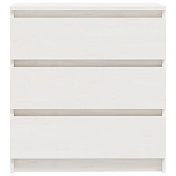 Decoshop26 Table de chevet 3 tiroirs - Blanc