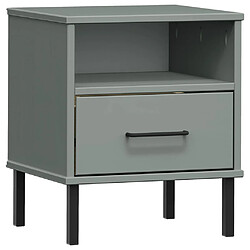 Decoshop26 Table de chevet industrielle - Gris