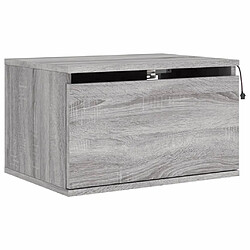 Avis Decoshop26 Lot de 2 tables de chevet murales LED - Gris