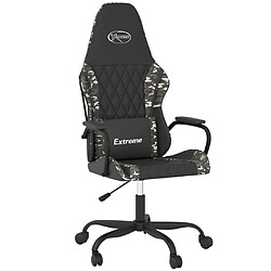 Decoshop26 Fauteuil de bureau chaise gaming en PVC noir et camouflage DEC025967