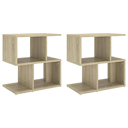 Decoshop26 Lot de 2 tables de chevet - Chêne