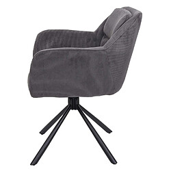 Acheter Decoshop26 Lot de 2 chaises de salle à manger pivotante auto-positionnement en velours côtelé gris 04_0007361