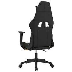 Acheter Decoshop26 Fauteuil de bureau chaise gaming avec coussin lombaire avec repose-pieds en tissu noir et jaune DEC025840