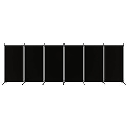 Decoshop26 Séparateur de pièce cloison 6 panneaux 520 x 180 cm tissu noir et fer DEC031121