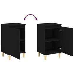 Decoshop26 Lot de 2 tables de chevet avec porte - Noir pas cher