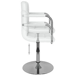 Decoshop26 Tabouret de bar chaise de comptoir x1 avec accoudoirs en PVC blanc et acier chromé DEC025035 pas cher