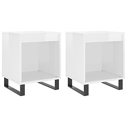 Decoshop26 Lot de 2 tables de chevet à niche - Blanc
