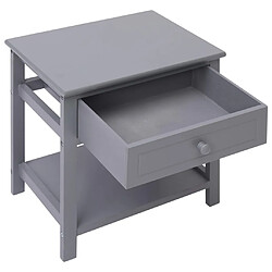 Decoshop26 Table de chevet avec tiroir - Gris