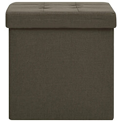 Avis Decoshop26 Lot de 2 tabouret assise poufs de rangement pliables en tissu marron DEC026393
