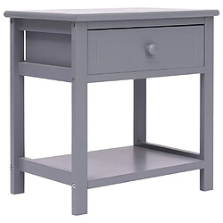 Decoshop26 Table de chevet avec tiroir - Gris