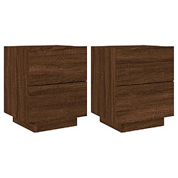 Decoshop26 lot de 2 tables de chevet à tiroirs - Chêne