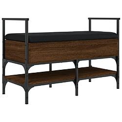 Decoshop26 Banc à chaussures avec coussin - Noir