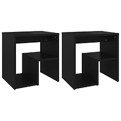Decoshop26 lot de 2 tables de chevet - Noir