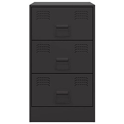 Decoshop26 lot de 2 chevets 3 tiroirs - Noir