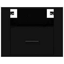 Decoshop26 Chevet mural avec tiroir - Noir