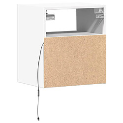 Decoshop26 Lot de 2 chevets muraux LED - Blanc pas cher