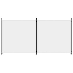 Decoshop26 Séparateur de pièce cloison 2 panneaux 348 x 180 cm tissu blanc et fer DEC030710