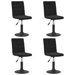 Decoshop26 Lot de 4 chaises de salle à manger siège pivotant hauteur réglable en velours noir DEC025383