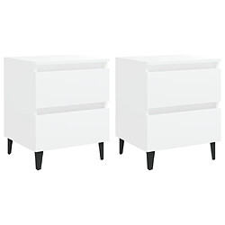 Decoshop26 Lot de 2 tables de chevet - Blanc