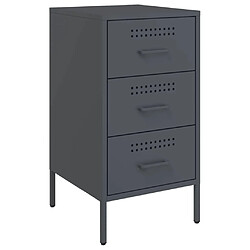 Decoshop26 lot de 2 tables de chevet - Anthracite