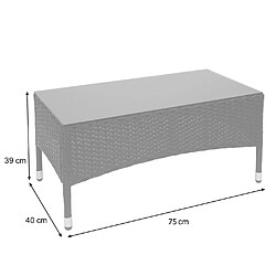 Decoshop26 Salon de jardin 2 places - Gris pas cher