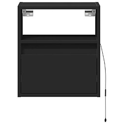 Avis Decoshop26 Lot de 2 chevets muraux LED - Noir